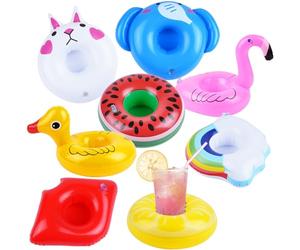 AUYAO Inflatable Drink Holders for Pool, 8 Pcs Inflatable Pool Drink Cup, Hot Tub Drinks Holder, Pool Float Pool Toys, Inflatable Cup Holder Floating Drinks Holder for Pool Vacations Beach Bathing