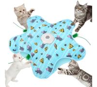 AUYAO Interactive Cat Toy Hide and Seek Interactive Cat Toys Touch-Activated Kitten Toy Moving Concealed Wand Feather 3 in 1 Automatic 3 Modes Exercise Toys for Indoor Bored Adult Cats(Cartoon Mouse)