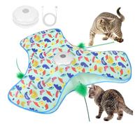 AUYAO Interactive Cat Toy Hide and Seek Interactive Cat Toys Touch-Activated Kitten Toy Moving Concealed Wand Feather 3 in 1 Automatic 3 Modes Exercise Toys for Indoor Bored Adult Cats(Yellow)