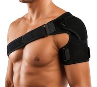 AUYAO Left Shoulder Support Brace Adjustable Shoulder Support Arm Brace Shoulder Brace Strap for Women and Men Shoulder Compression Sleeve Recovery Sleeve for Shoulder Injuries Tendonitis(Black)