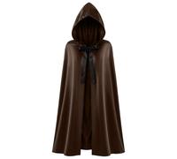 AUYAO Medieval Hooded Cape Renaissance Cloak for Adults Unisex | Halloween Fancy Cape, Soft Fabric, Wrinkle Resistant, 130cm/51", Multi-colored, Oversized, Christmas Cosplay, Party, Gift
