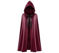 AUYAO Medieval Hooded Cape Renaissance Cloak for Adults Unisex | Halloween Fancy Cape, Soft Fabric, Wrinkle Resistant, 130cm/51", Multi-colored, Oversized, Christmas Cosplay, Party, Gift