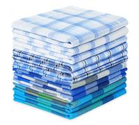 AUYAO Men's Handkerchiefs, 12 Pcs Soft Cotton Gents Hankies Set, Mens Premium Handkerchiefs Assorted Pocket Square Hankies for Men & Women, Classic Hankie for Grooms, Weddings, Prom, Celebration