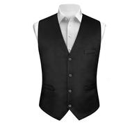 AUYAO Men's Waistcoat Solid Colour Suit Vest Wedding Party Fit Vest Suit 1920s Mens Costume Formal Men's Suits & Blazers Mens Fancy Dress Costume Men's V-Neck Suit Vest Button-up Waistcoat