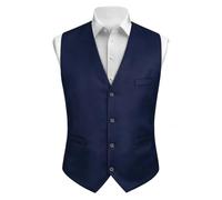 AUYAO Men's Waistcoat Solid Colour Suit Vest Wedding Party Fit Vest Suit 1920s Mens Costume Formal Men's Suits & Blazers Mens Fancy Dress Costume Men's V-Neck Suit Vest Button-up Waistcoat