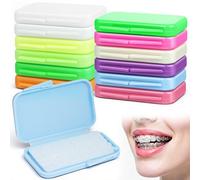 AUYAO Orthodontic Wax for Braces Food Grade Ortho Brace Wax Hygienic Packaging Precut Dental Wax for Braces for Home Travel Office Brace Wearers Gum Protection(12 Packs-Mixed Flavors)