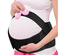 AUYAO Pregnancy Belly Band Maternity Belt Abdominal Binder Maternity Belt, Elastic Pregnancy Support Belt Adjustable Pregnancy Belly Band Pelvic Girdle Belt for Pregnancy Support(Black-XL)