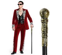 AUYAO Round Scepter Creative Three Section Wand Halloween Prop Cane for Christmas Carnival Cosplay Stage Performances and Parties Costume Prop(Golden Bronze-80cm)