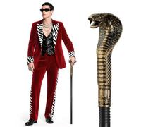 AUYAO Snake Scepter Egyptian Golden Snake Head Cane Egyptian Style Cobra Head Staff Three Section Snake Scepter Wand Pharaoh Stick Halloween Costume Prop for Party Theatrical Productions and Cosplay