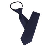AUYAO Zipper Tie for Men Pre-Tied Neck Tie, Mens Solid Color Tie Adjustable Neck Tie, Zipper Necktie Clip on Tie Neckwear Unisex for Graduation School Uniform Wedding Business(Polyester-Navy Blue)