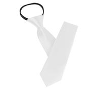 AUYAO Zipper Tie for Men Pre-Tied Neck Tie, Mens Solid Color Tie Adjustable Neck Tie, Zipper Necktie Clip on Tie Neckwear Unisex for Office Graduation School Uniform Wedding Business(Polyester-White)
