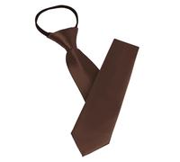 AUYAO Zipper Tie for Men Pre-Tied Neck Tie, Mens Solid Color Tie Adjustable Neck Tie, Zipper Necktie Clip on Tie Neckwear Unisex for Graduation School Uniform Wedding Business(Polyester-Dark Red)
