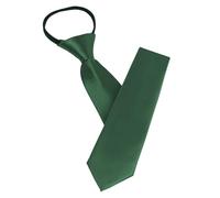 AUYAO Zipper Tie for Men Pre-Tied Neck Tie, Mens Solid Color Tie Adjustable Neck Tie, Zipper Necktie Clip on Tie Neckwear Unisex for Graduation School Uniform Wedding Business(Polyester-Dark Green)