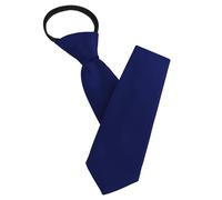 AUYAO Zipper Tie Men Pre-Tied Neck Tie, Mens Solid Color Tie Adjustable Neck Tie, Zipper Necktie Clip on Tie Neckwear Unisex for Graduation Party School Uniform Wedding Business(Stripes-Navy Blue)