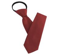 AUYAO Zipper Tie Men Pre-Tied Neck Tie, Mens Solid Color Tie Adjustable Neck Tie, Zipper Necktie Clip on Tie Neckwear Unisex for Graduation Party School Uniform Wedding Business(Stripes-Wine Red)