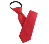 AUYAO Zipper Ties for Men Pre-Tied Neck Tie, Mens Solid Color Tie Adjustable Neck Tie, Zipper Necktie Clip on Tie Neckwear Unisex for Office Graduation School Uniforms Wedding Business(Stripe-Red)