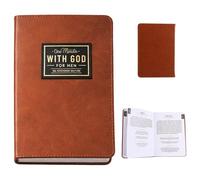 AUYFUA One Minute with God for Men, 2026 Daily Devotional for Men, Spiritual Connection for Busy Schedules, Personal Bible Study Guide, Leather Bound Volume