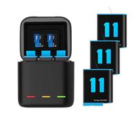 AuyKoo Replacement Batteries 3 Pack with Battery Charger For 12/11/10/9, 3-Channel Battery Charging Storage Box with 3 Rechargeable Lithium-ion Battery+Type C Cable for Hero 12 11 10 9 8