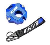 AUytcin Motorcycle key shell For HON@&DA CB500X CB650R 500F CBR650R 500R CBR600F CBR 600RR 1000RR Motorcycle CNC Key Case Cover Shell Keychain KeyRing(1Set Blue-CB)