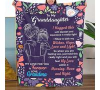 Auyuiiy Granddaughter's Gift-Sweet Words Fleece Blanket, Personalised to My Granddaughter, Flannel Blanket With Envelope for Letter Writing (F)