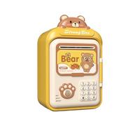 AUYXSSZ Charming Piggy Bank With Electronic ATM Function Encouraging Money Management Skills Young Kids Piggy Bank Starts To Scroll Bills In And Praise For, Yellow, 14.5x11.5x25cm