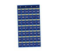 AUYXSSZ Classroom Pocket Chart Premium Fabric Sturdy Pocket Holder Organizing Childrens Literacy Cards Convenient To Classroom Chart For Cellphones Organizer, 42 Pockets Blue