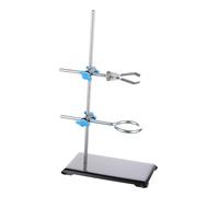 AUYXSSZ Complete Full Set Lab Iron Rack Designed To Support Educational Activities And Practical Understanding In Chemistry Chemistry Lab Stand Set Iron Stand, Silver, 30cm