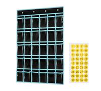 AUYXSSZ Durable Classroom Pocket Chart Organizer For Sundries And tional Items Offers Clear Pockets For Easy Visibility Clear Calculators Holder Wall Door, Black, 96x67cm