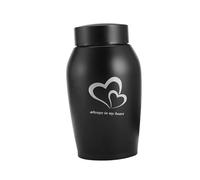 AUYXSSZ Durable Pet Urns For Dogs Ashes Premium Stainless Steel Keepsake Case Memory Loose Gifts Memorial Organizer Pet Urns For Dogs Ashes Cats Cremation Urn, Black, 8.5x18.5cm