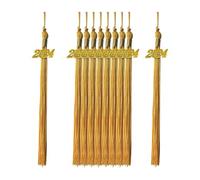 AUYXSSZ Graduation Tassels Academic Style For 2024 Graduation Ceremony Each Tassel Includes 2024 Gold Charm For Beautiful Decoration Tassels Academic, yellow, length 40cm