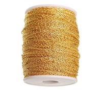 AUYXSSZ Jewelry Chains Making Backing Supplies For Necklace Bracelet Projects Is Rolled Into Roll To Prevent Knots And Is Easy To Link Cable Chain Roll For, Golden Color, 5m