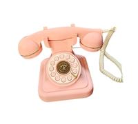AUYXSSZ Landline Phone Model Audio Guest Book with Vintage Feel Weddings Anniversaries and Celebrations and Couple Will to Message Slowly Afterwards. Guestbook Phone Gives, Pink, 14.5x14.5x16.5cm
