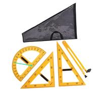 AUYXSSZ Multifunction Geometry Tool with Ruler Clear Large Numbered Aids for Efficient Engineering Drafting Tasks Drawing Math Geometry Tool Big Size Teacher, Yellow, 4 pcs