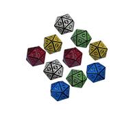 AUYXSSZ Party Board Game Dice 10pcs D20 Multi Sided Astrology Dice Clear Numerals For Easy Role Playing Fun Tabletop Games Constellation Astrology Role Play