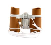 AUYXSSZ Portable Kids Binoculars 4x30 Magnifying Lens for Bird Watching Lightweight Outdoor Educational Toy for Explorers of All Ages Compact Binoculars for, Deep Coffee White, 8.8x11x4cm