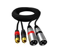 AUYXSSZ Premium Dual Male To Dual XLR Male Cable For Mixer Speaker Exceptional Performance Home Audio Setup Plated Zinc Alloy XLR Connectors Interconnect Cord, 1m