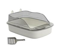 AUYXSSZ Reliable Pet Litter Box With Elevated Borders Excellent For Kittens Easy To Clean Preventing Unwanted Mess Open Air Cats Litter Pan Kitten Indoor Cats, gray, 50x34x18cm