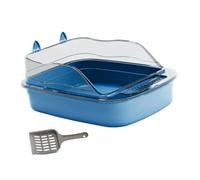 AUYXSSZ Reliable Pet Litter Box With Elevated Borders Excellent For Kittens Easy To Clean Preventing Unwanted Mess Open Air Cats Litter Pan Kitten Indoor Cats, blue, 50x34x18cm
