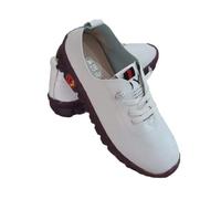 AUYXSSZ Sneakers Round Head Waterproof Platform Loafers Lace Up Flat Shoe Breathable Skin Friendly Spring Casual Mom Shoe, White, 35