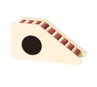 AUYXSSZ Sturdy Wooden Climbing Ramp For Hamsters Dwarf Hamsters And Other Small Animals Stable Climbing ToyThe Slots Suitable For Flat Solid Wooden Rats, Beige, Trapezoid Ladder