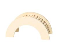 AUYXSSZ Sturdy Wooden Climbing Ramp For Hamsters Dwarf Hamsters And Other Small Animals Stable Climbing ToyThe Slots Suitable For Flat Solid Wooden Rats, Beige, C Shaped Ladder