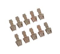 AUYXSSZ Stylish 10 Pieces Plastic Zipper Puller End Lock Zip Pull End for 3-4mm Cord Luggage 25, Brown, 3.5x1.7cm