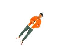 AUYXSSZ Tiny People Character Figurines Doll Model Toys Realistic Shape Resin Exquisite Vivid Characters Choice People Figures Model 164 Scale S Building, drink man orange, 2.8-3cm