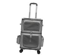AUYXSSZ Trolley Case With Dual Compartment Features Successful Outdoor Activities With Small Dogs Or Kittens Riding Double Layer Pet Trolley Bag Cat Backpack