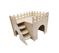 AUYXSSZ Wooden Playground Nesting Villa Exercise Toy Colorful Features Engage Pets While Providing Safe Play Spaces Hamster Hedgehog Mouse Rat Guinea Pig