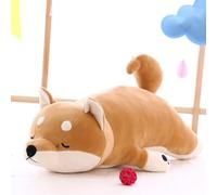 Auyyhui Shiba Inu Plush Body Pillow, Cushion, Chewy, Fluffy, Animal, Large, Flexible, Easy to Use (Beige, 39.4 inches (100 cm)