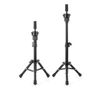 Auzass Mini Mannequin Head Stand - Adjustable 25-Inch Wig Tripod for Girls Practice Styling Display, Foldable Metal Stand for Hairdressing and Canvas Head (Table Top)