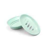Auzass Soap Dish, Non-Slip Double Layer Draining Soap Dishes with Drainage, Draining Soap Dish Holder for Shower, Bathroom, Kitchen, Keep Soap Dry and Easy Cleaning (Green)