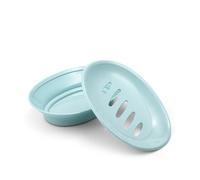 Auzass Soap Dish, Non-Slip Double Layer Soap Dishes with Drainage, Draining Soap Dish Holder for Shower, Bathroom, Kitchen, Keep Soap Dry and Easy Cleaning (Blue)