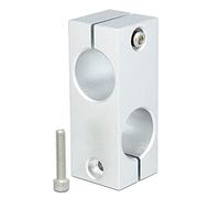 AUZHU- STD - Metric - Aluminium Alloy Bracket Guide Shaft Supports Two-Way Connector Clamps Double-Hole strut Clamps Tube clamp connectors Clamp mountings Column clamp Fixture Size: D20 mm - K20 mm